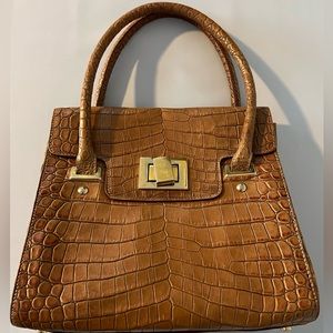 CLAUDIA FIRENZE Leather embossed tan bag